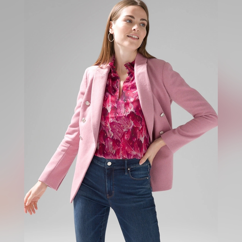 WHBM Melton Studio Blazer in Foxglove Pink